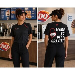 Red Ribbon - Men's Small Dairy Queen Defy Gravity Gray Employee Work T-Shirt